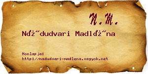 Nádudvari Madléna névjegykártya